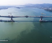 Завершилось смыкание железнодорожного моста через реку Ханьцзян