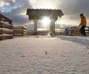 Cнежный пейзаж в прибрежном городе Яньтай